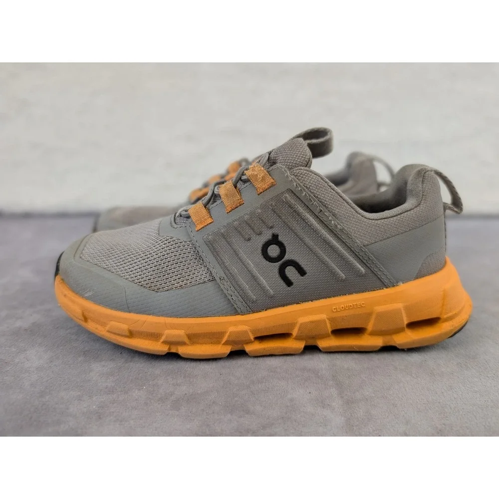 On Running Cloudplay Kids Gray Orange Athletic Sneakers Shoes US K13 3KF10043349
